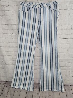 Wrangler Retro Bailey High Rise Flare Jeans Womens 12 32x30 Blue Stripe Western
